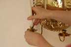 1945's Pair Of Mid Century Swedish Brass Sconces Double Arm