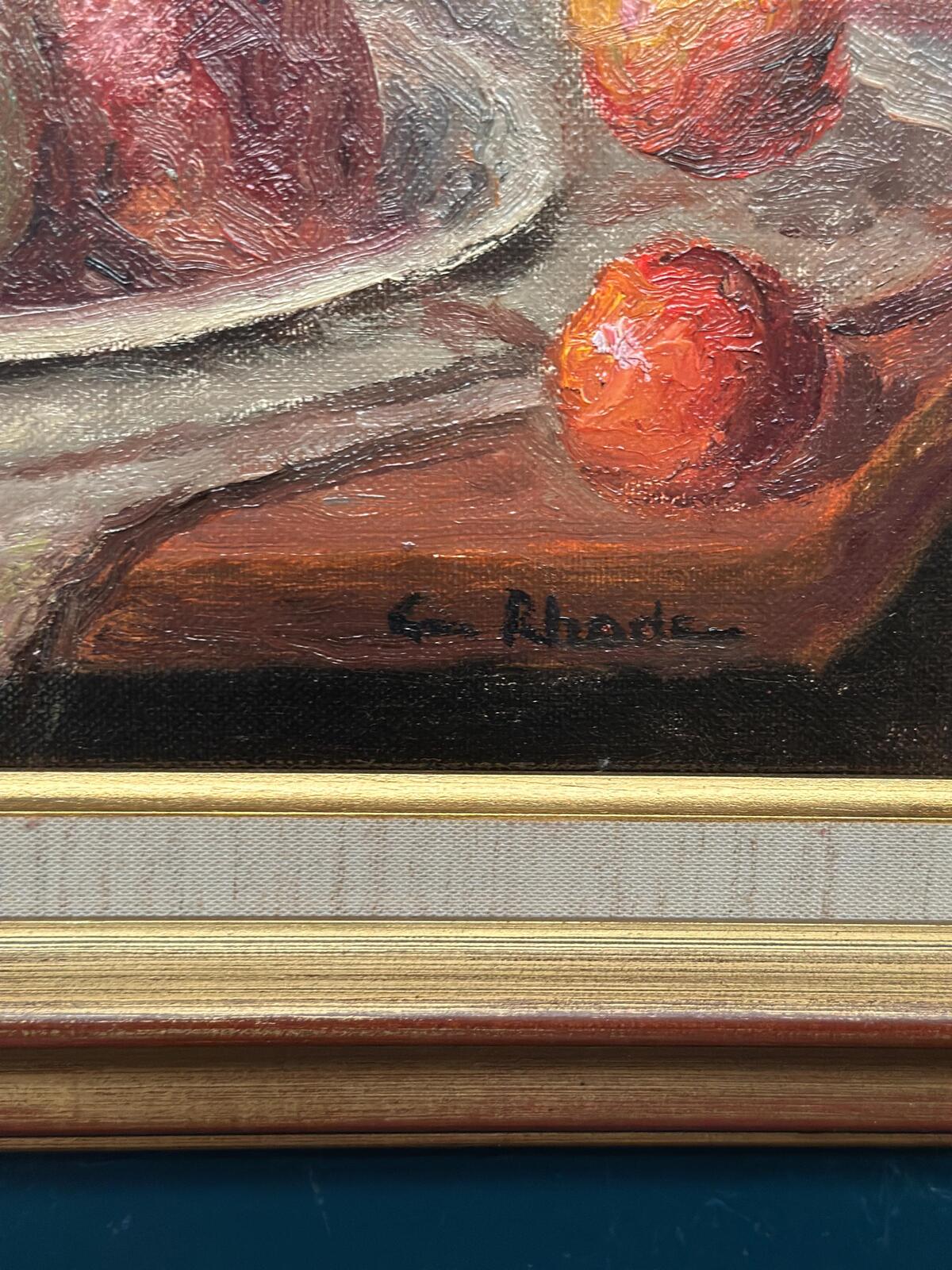 “Still Life with Vase and Fruits” by Christian Rhode