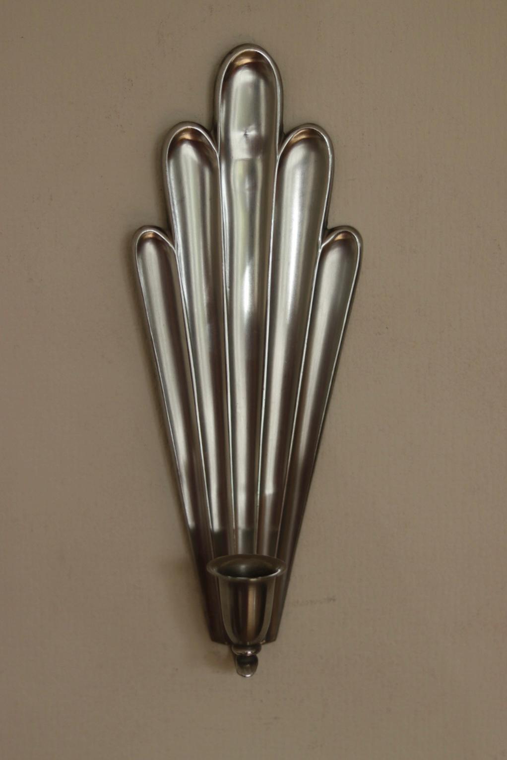1930's Pair Of Mid Century Swedish Grace Style Pewter Sconces by C.G. Hallberg, Stockholm
