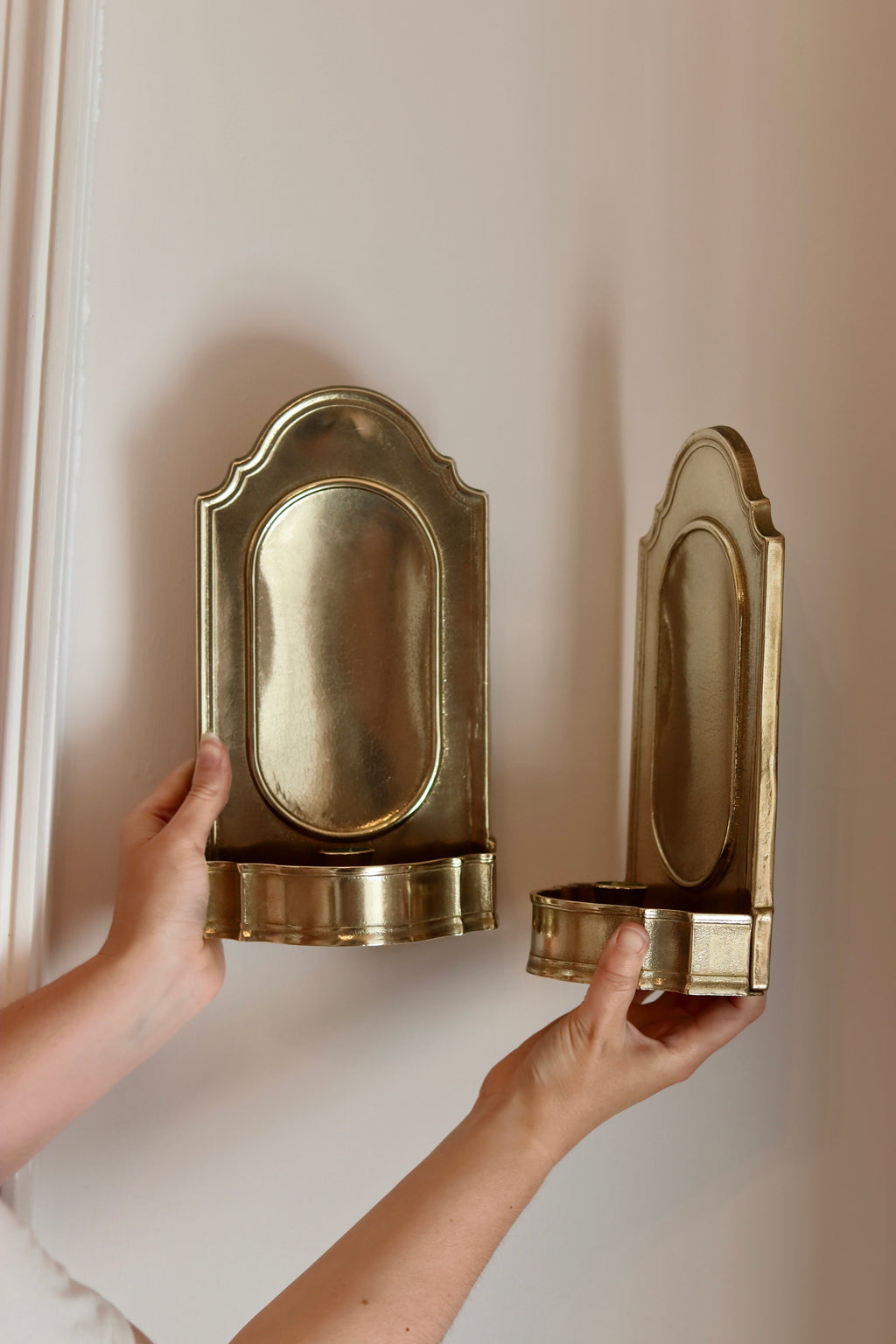 Pair of Mid Century Swedish Brass Sconces