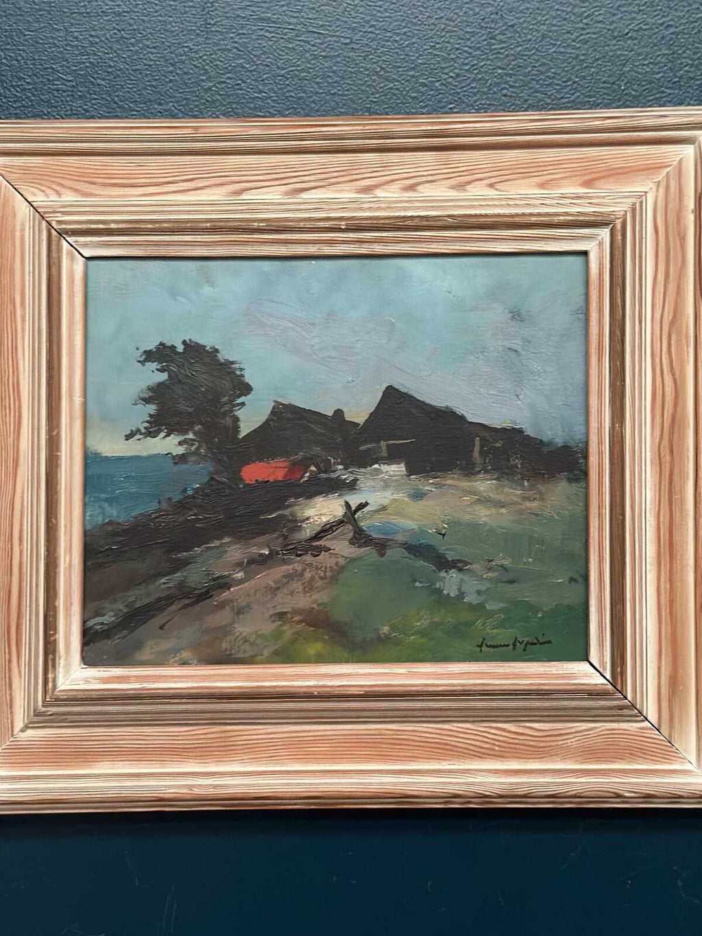“Coastal Landscape with Cottage” by Arne Aspelin (1911–1990)