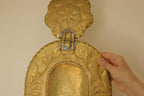 1945's Pair Of Mid Century Swedish Brass Sconces Double Arm