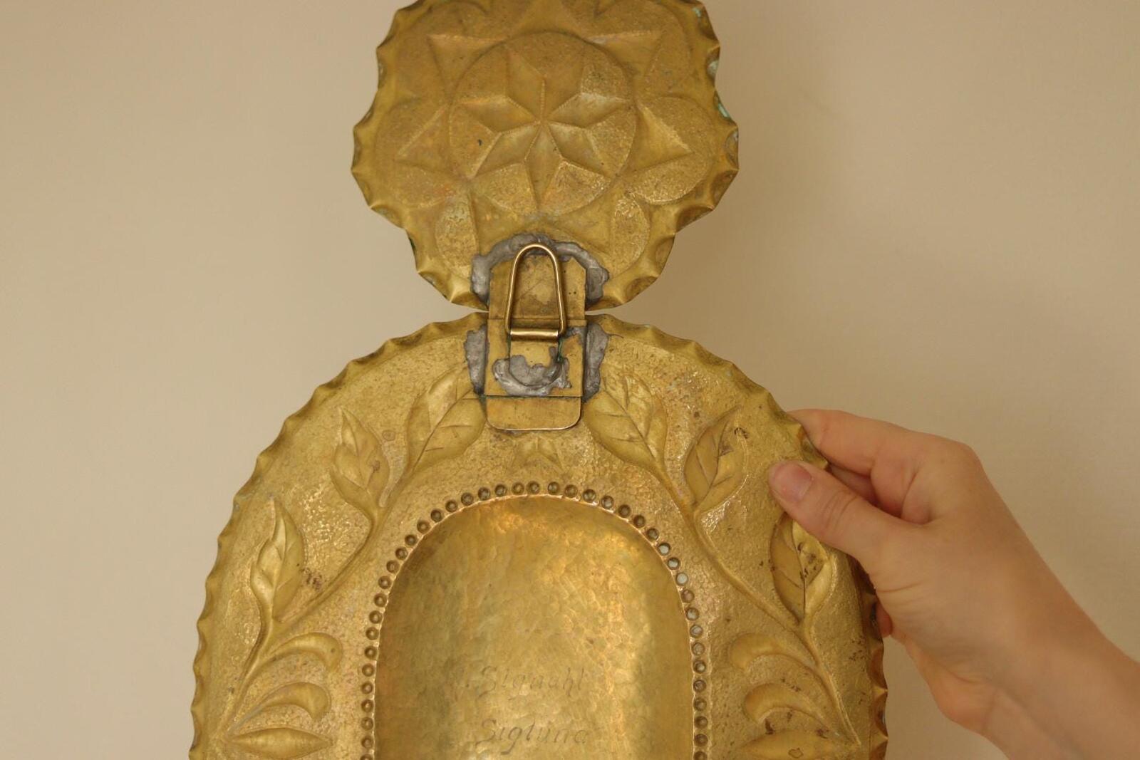 1945's Pair Of Mid Century Swedish Brass Sconces Double Arm