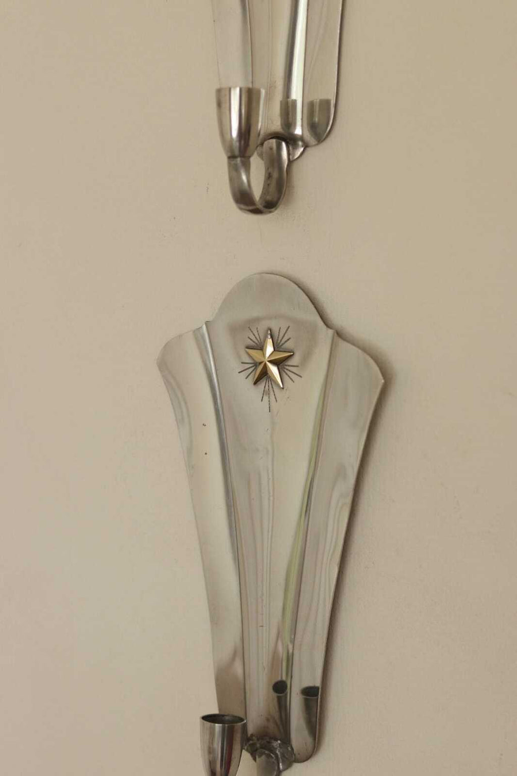 Pair Of Mid Century Swedish Pewter Sconces by GAB Sweden 1930s