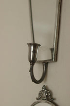 Pair of Mid Century Swedish Pewter Sconces with Mirror By Svenskt - Tenn