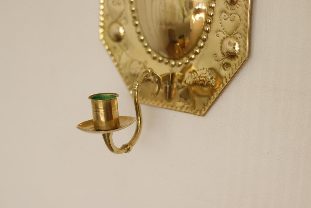 Pair Of Baroque-style Swedish Brass Sconces