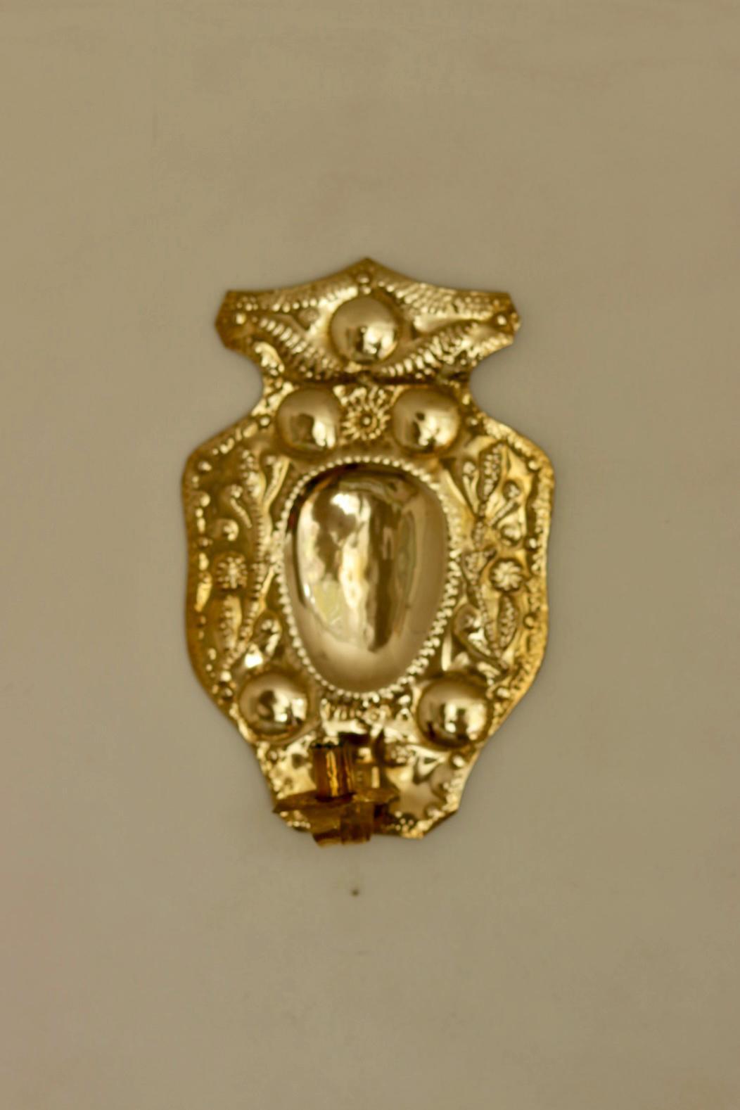 Baroque Style Mid-Century Brass Swedish Sconces