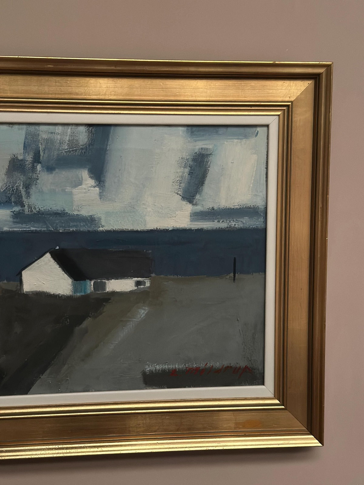 “Coastal Motif with Houses” by Egon Møldrup