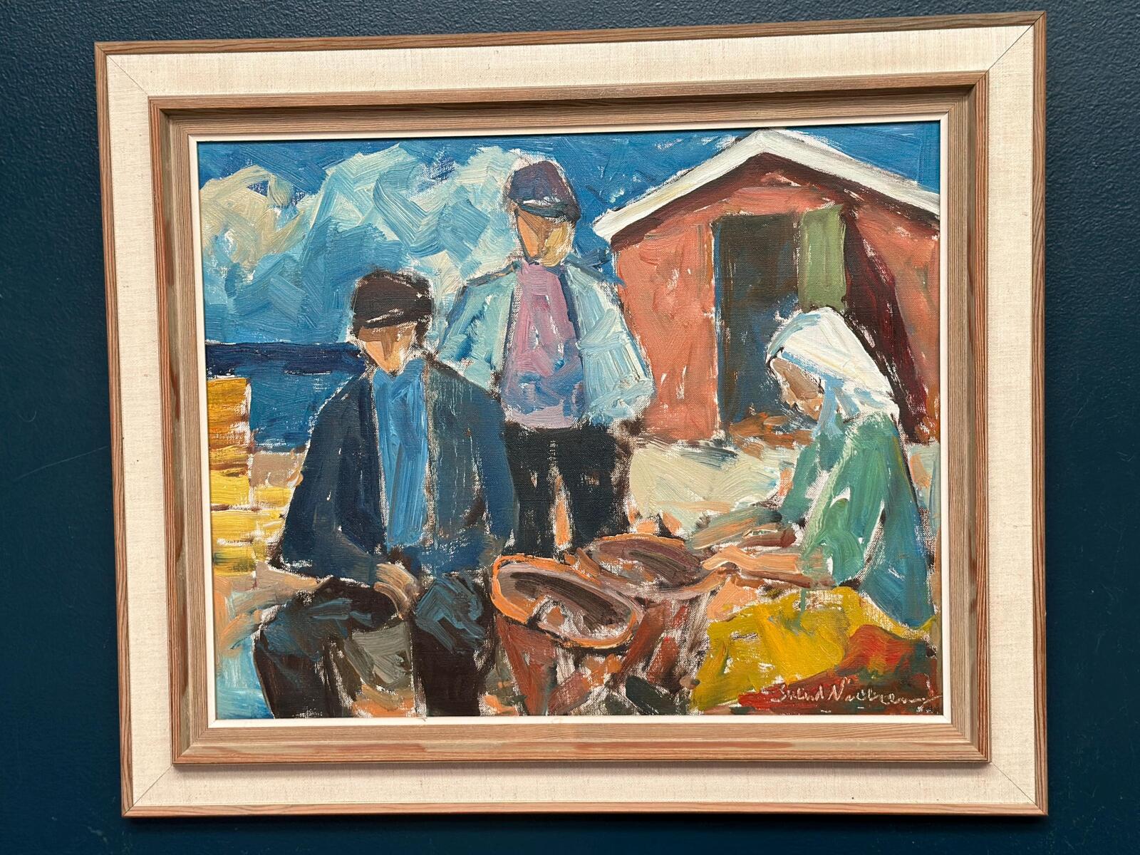 “Figures at the Fish Shed” by Svend Nielsen