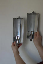 Pair of Mid Century Swedish Pewter Sconces by Svenskt Tenn