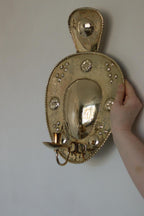 Pair Large baroque Style Mid Century Swedish Brass Sconces