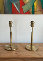 Pair of Mid Century Style Swedish Brass Lamps by Konsethantverk
