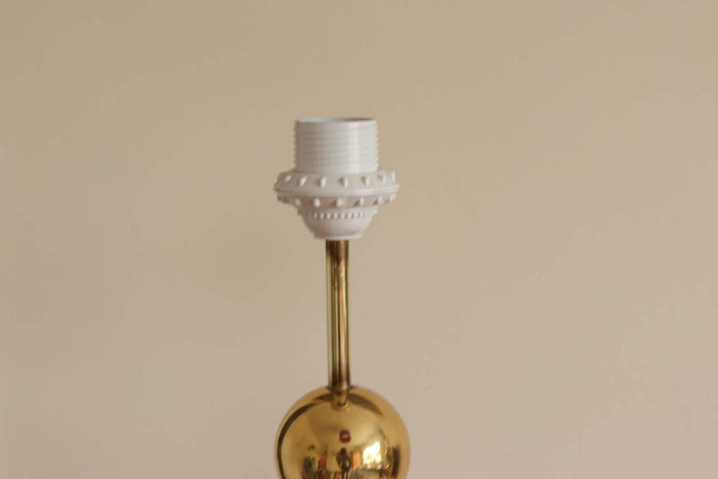 1970's Pair of Brass Bobbin Table lamps