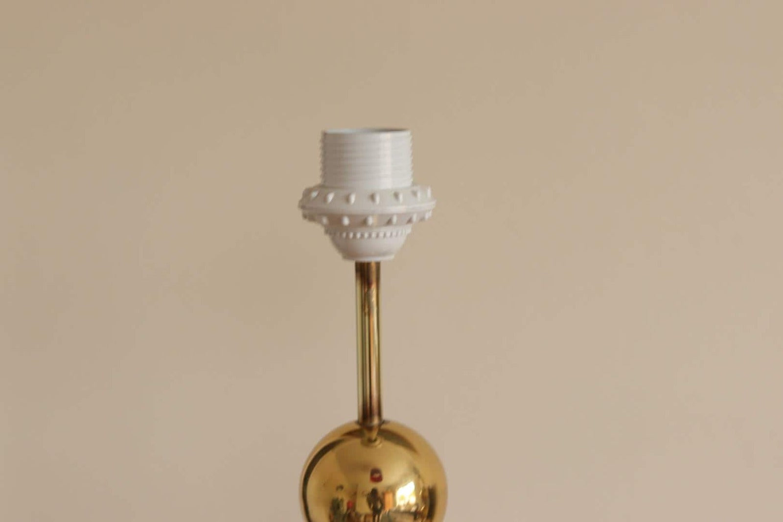 1970's Pair of Brass Bobbin Table lamps
