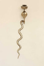 Pair of Egyptian Revival Style Engraved Brass Cobra Sconces