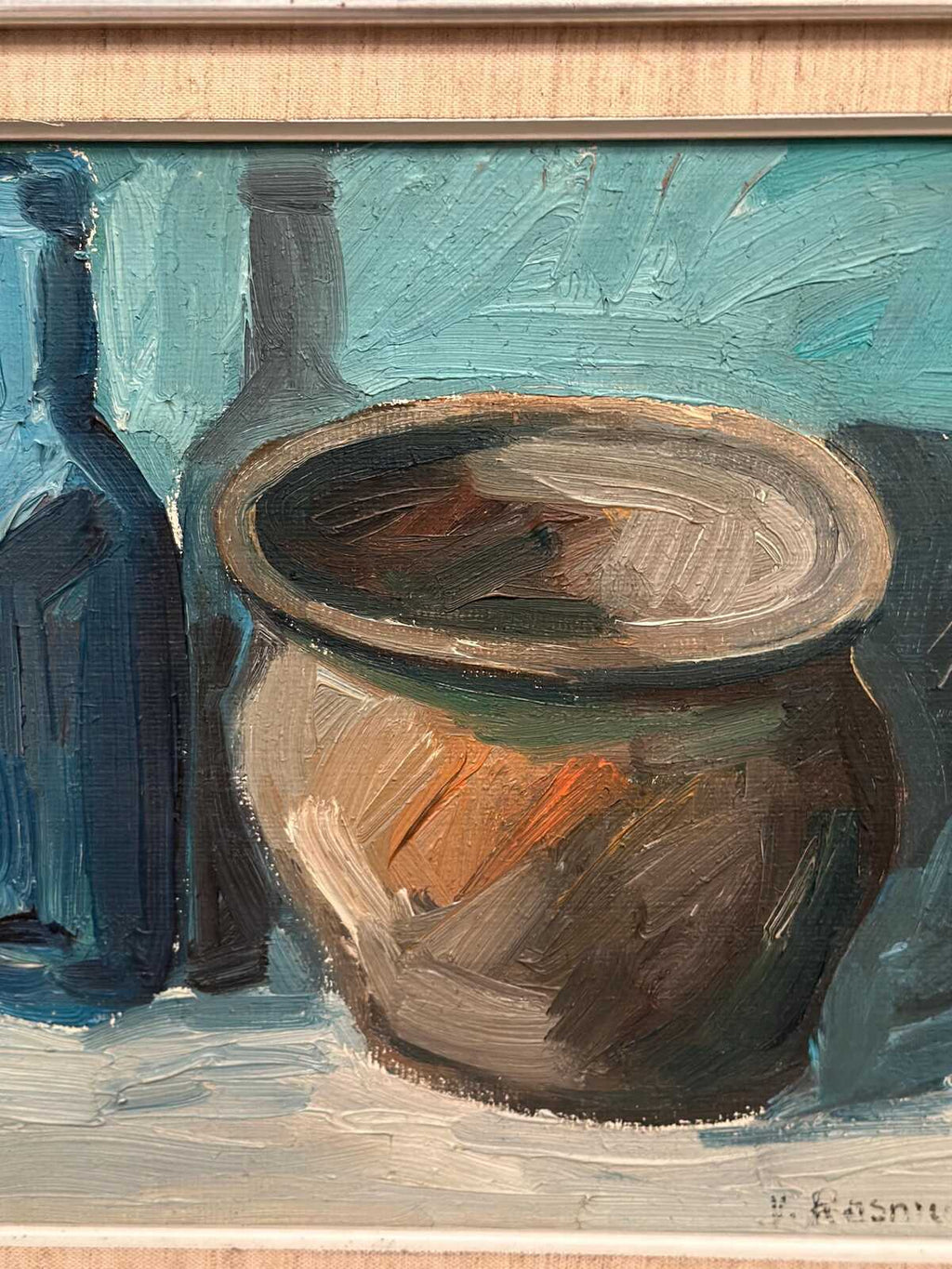 “Pot and Blue Bottle” by Viktor Rasmussen