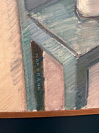 “Flowers in Vase on Chair” by Napoleon Frank