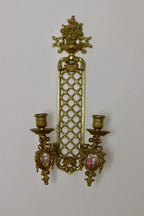 Pair Of Vintage French Brass Sconces