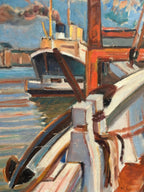 “Steamship in Harbor” By NL