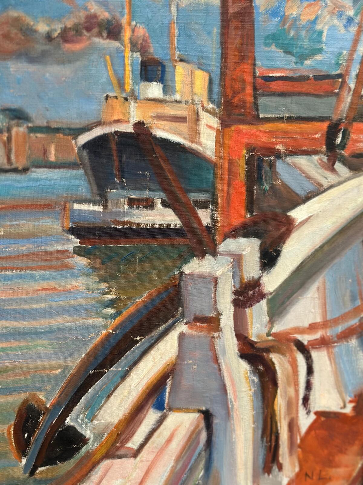 “Steamship in Harbor” By NL