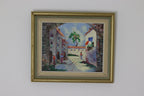 1950's Original Swedish Modernist Oil on Canvas Painting "Street View " by CHARLES SCHÖLANDER- Vintage & Framed Noah Ancienne