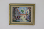 1950's Original Swedish Modernist Oil on Canvas Painting "Street View " by CHARLES SCHÖLANDER- Vintage & Framed Noah Ancienne