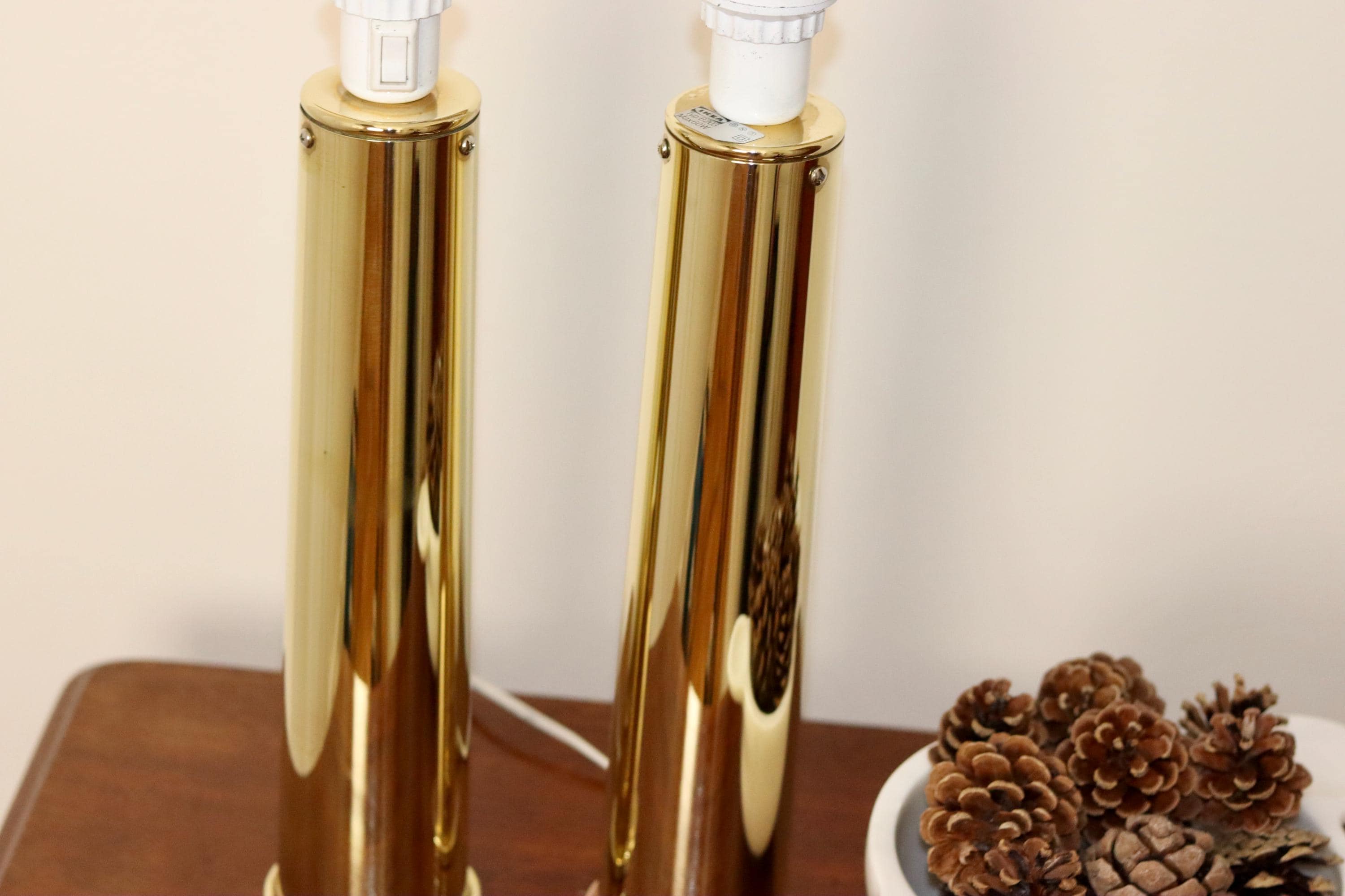 1960's Pair of Large Brass Table Lamps by IKEA Noah Ancienne