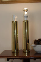 1960's Pair of Large Brass Table Lamps by IKEA Noah Ancienne