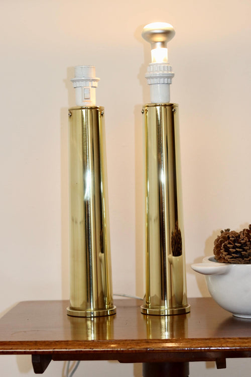 1960's Pair of Large Brass Table Lamps by IKEA Noah Ancienne