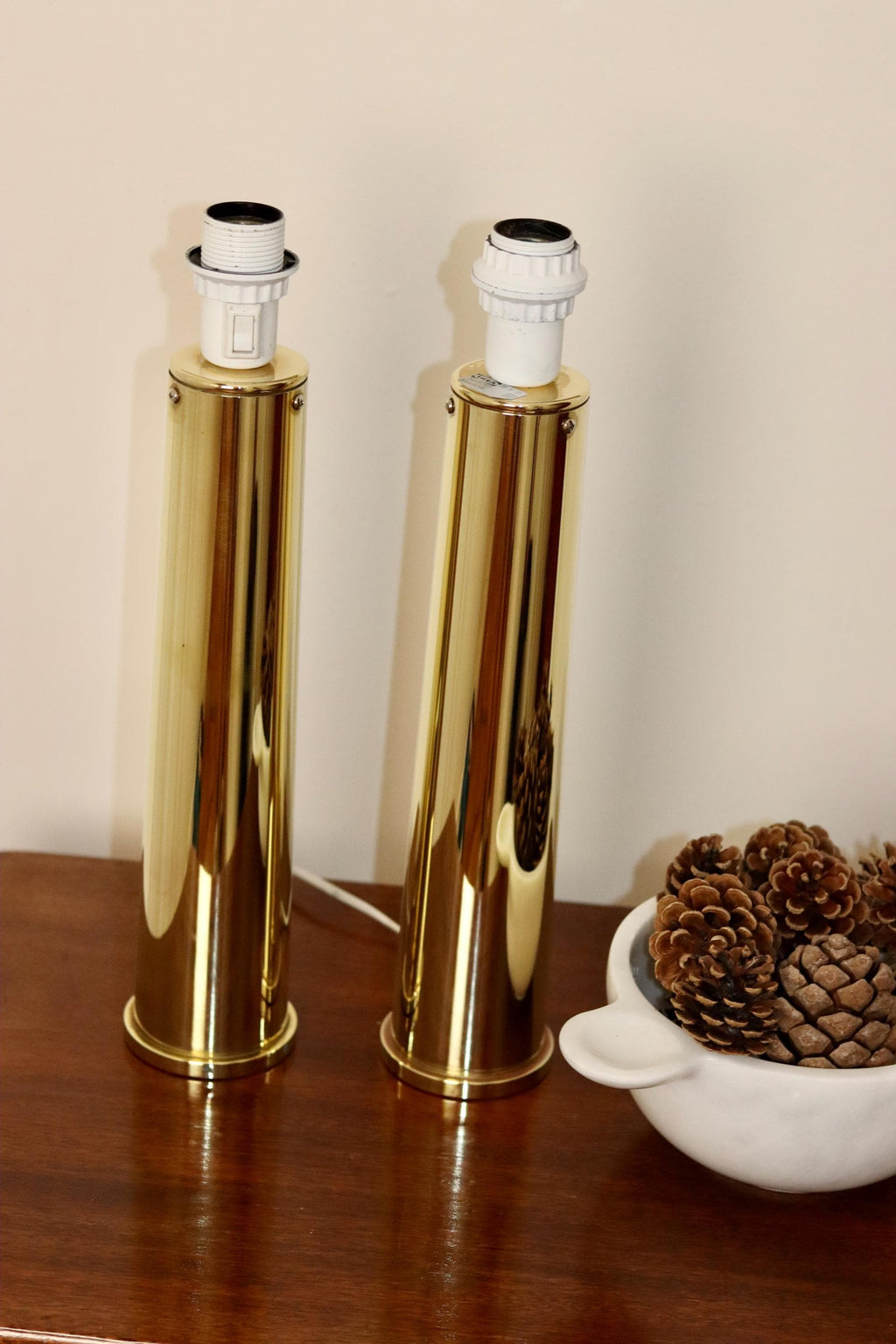 1960's Pair of Large Brass Table Lamps by IKEA Noah Ancienne