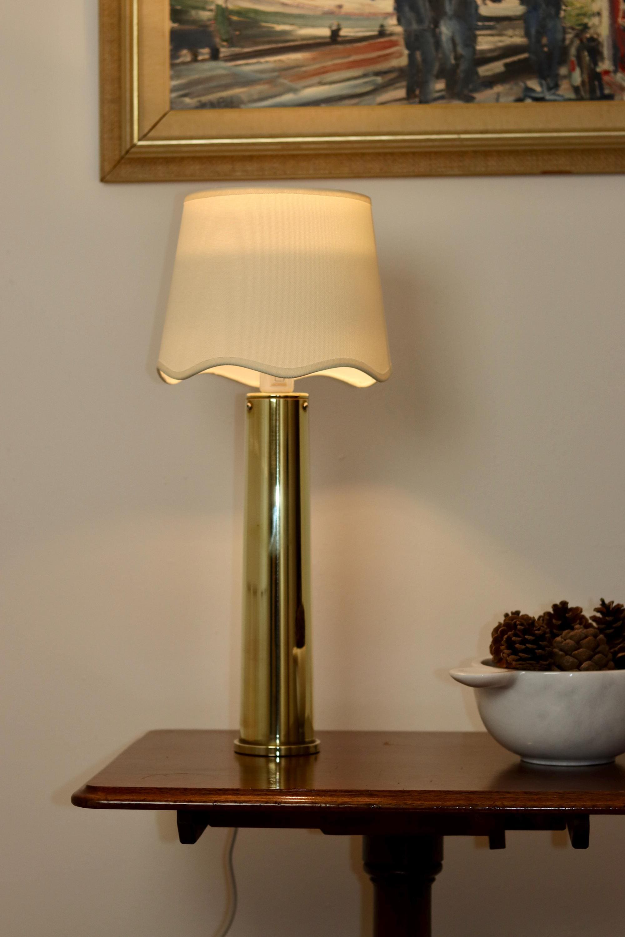 1960's Pair of Large Brass Table Lamps by IKEA Noah Ancienne