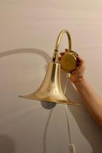 1960's Pair of Statement Trump Shape Lights in Brass, designed by Börje Claes for Norlett Elit. Noah Ancienne