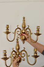 1990;s Pair of Vintage English Sconces with French Shades Noah Ancienne