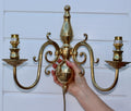 1990;s Pair of Vintage English Sconces with French Shades Noah Ancienne