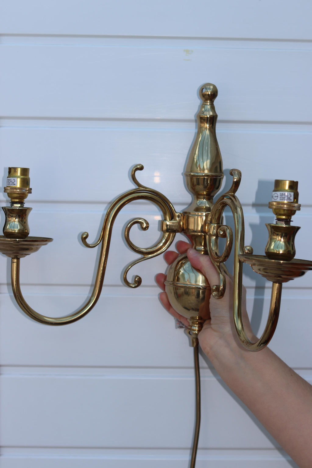 1990;s Pair of Vintage English Sconces with French Shades Noah Ancienne