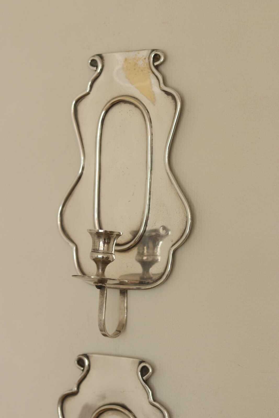 Pair Of Mid Century Swedish Pewter Sconces