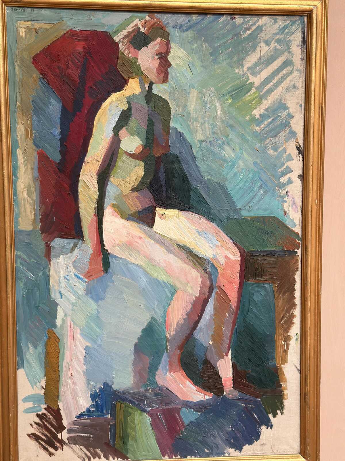 “Seated Woman” by Stig August Waldemar Åkervall (1919–1992)
