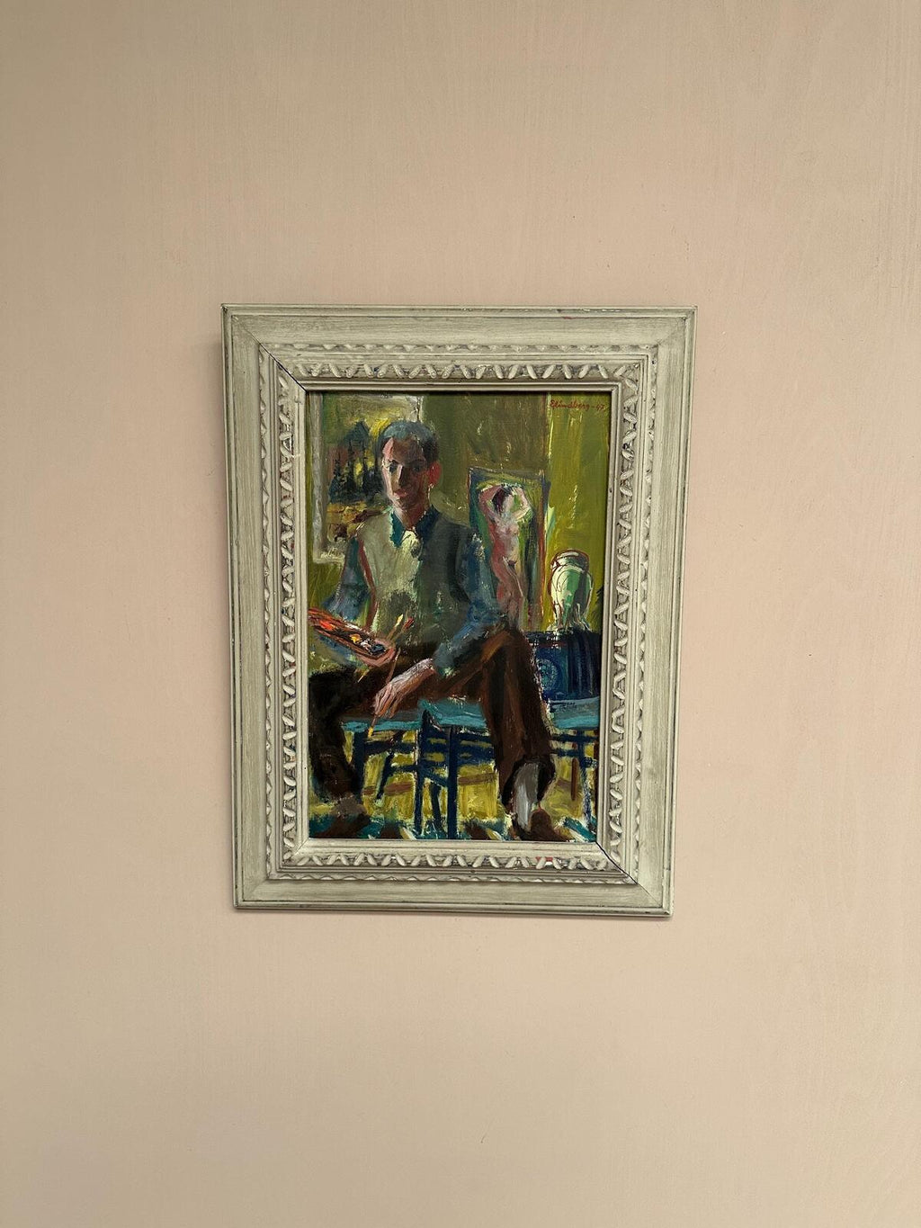“Artist in His Studio” by Einar Lindberg (1916–1993)