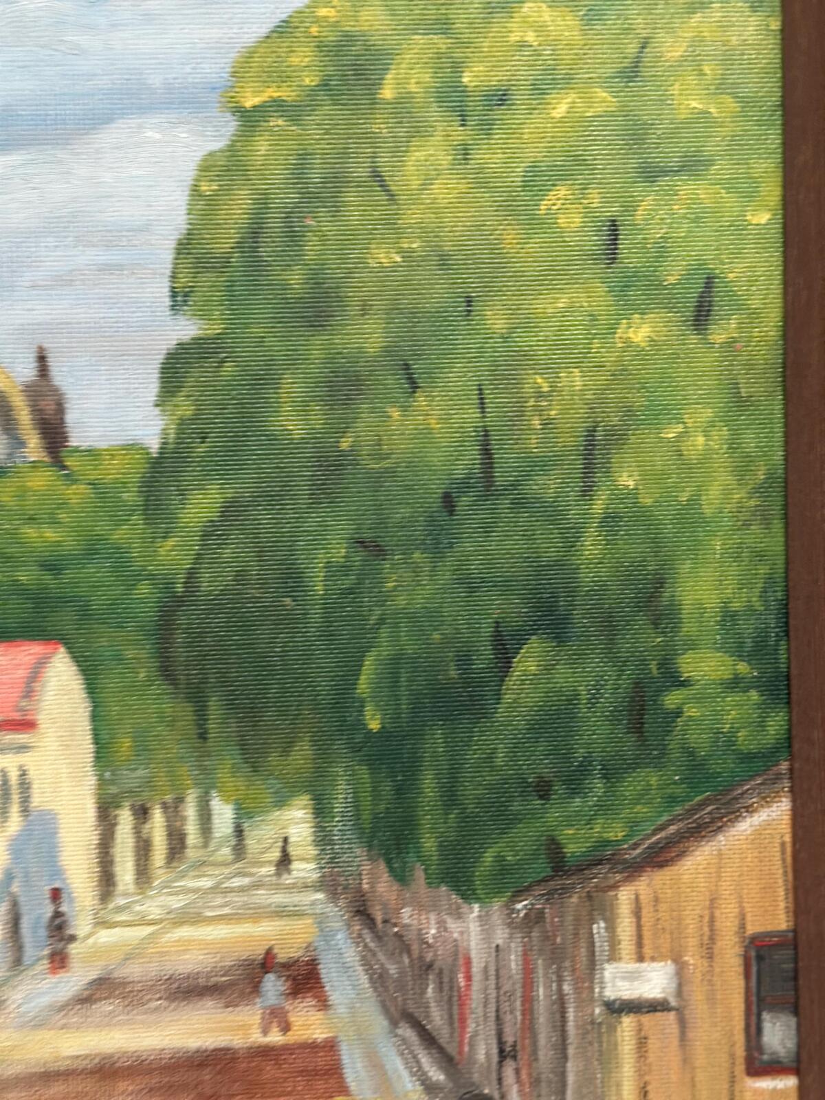 “City Street with Church Tower” by Kerstin Grufman