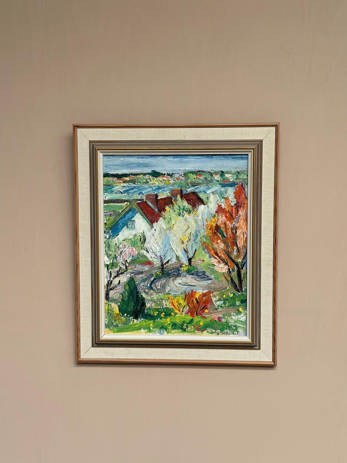Landskap med hus” by Birgitta Högsell