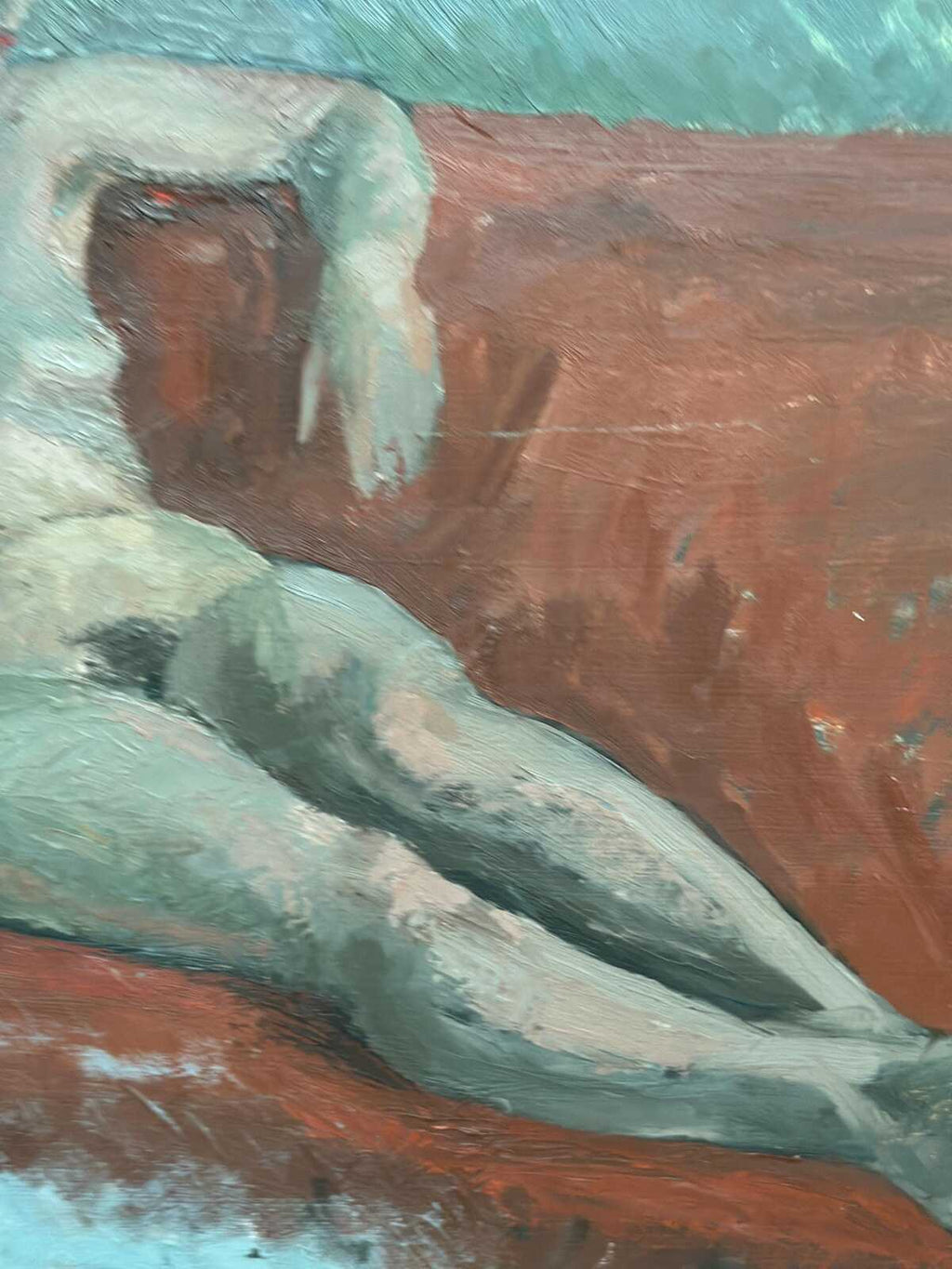 “Reclining Lady on Red Couch” by Vilhelm Blomquist