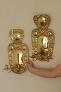 Baroque Style  Mid-Century Brass Swedish Sconces