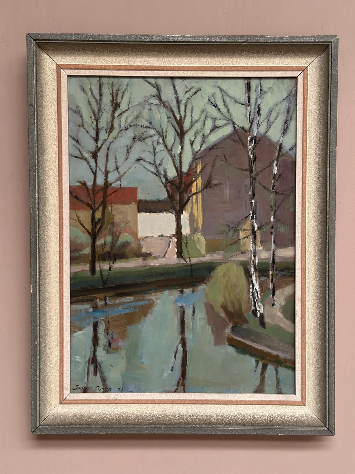 “Landscape with Trees & Buildings” by Ingvar Björk