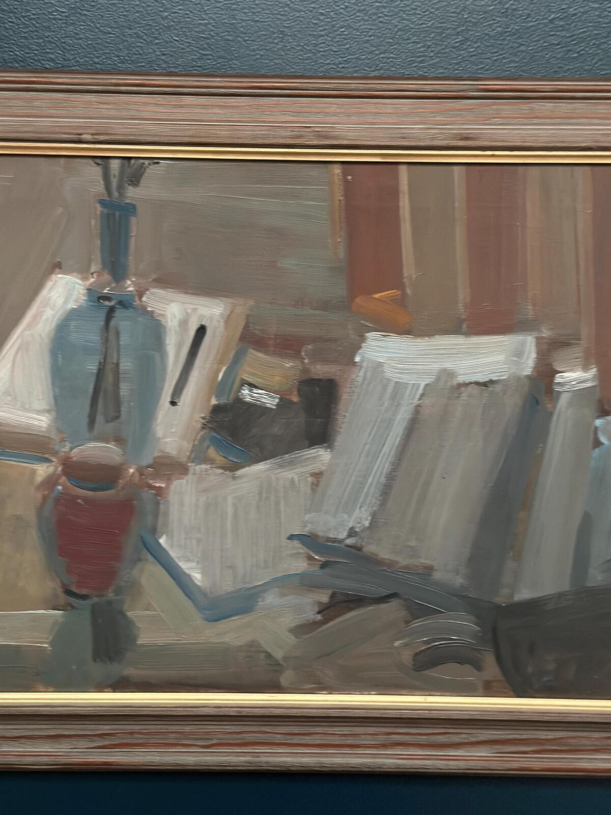 “Vase and Books” by Gösta Stawåsen