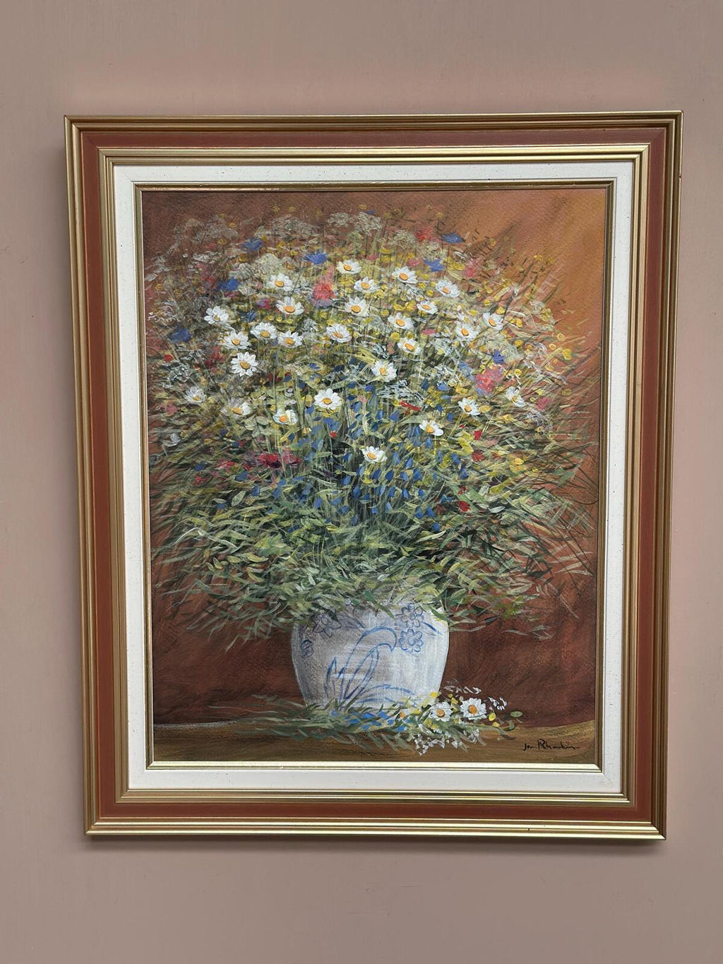 “Summer Flowers in a Pot” by Jan Rhodin (1938–2022)