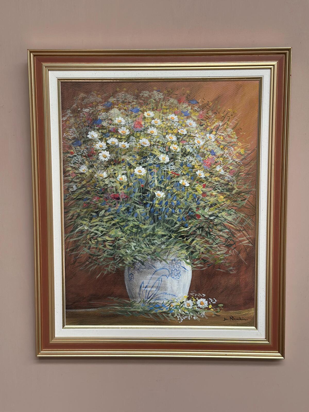 “Summer Flowers in a Pot” by Jan Rhodin (1938–2022)