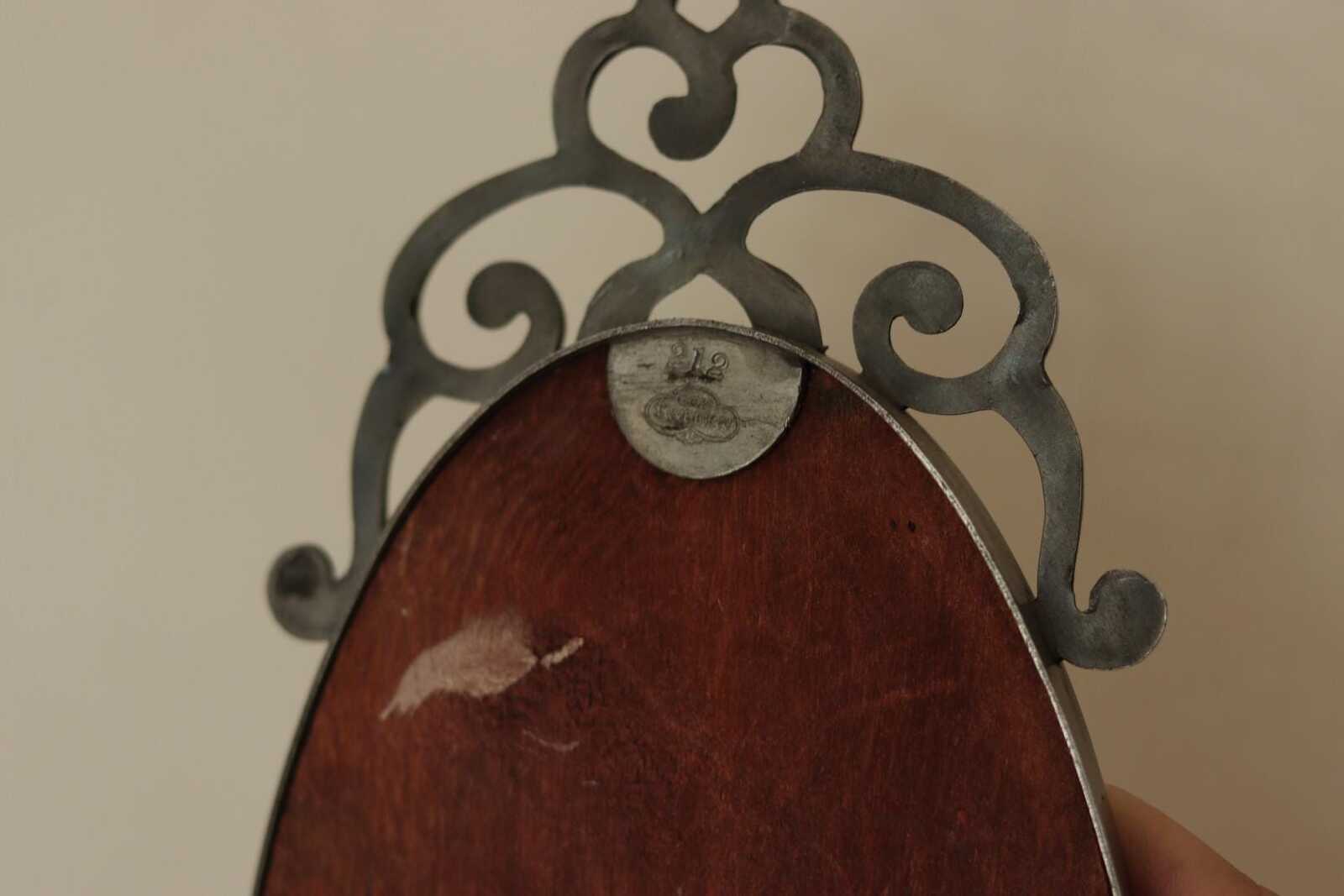Pair of Mid Century Swedish Pewter Sconces with Mirror By Svenskt - Tenn