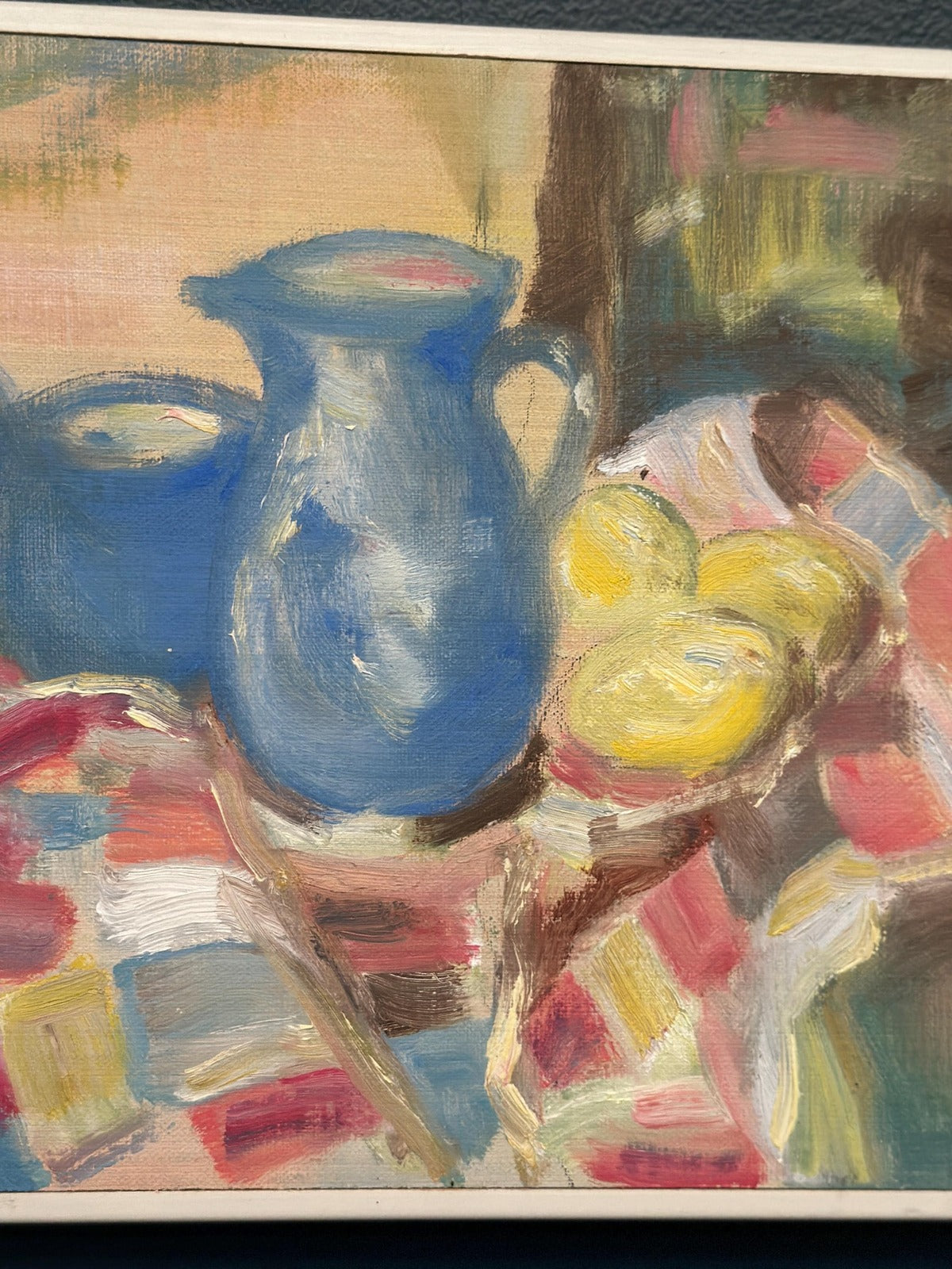 “Blue Jugs and Lemon” by Off