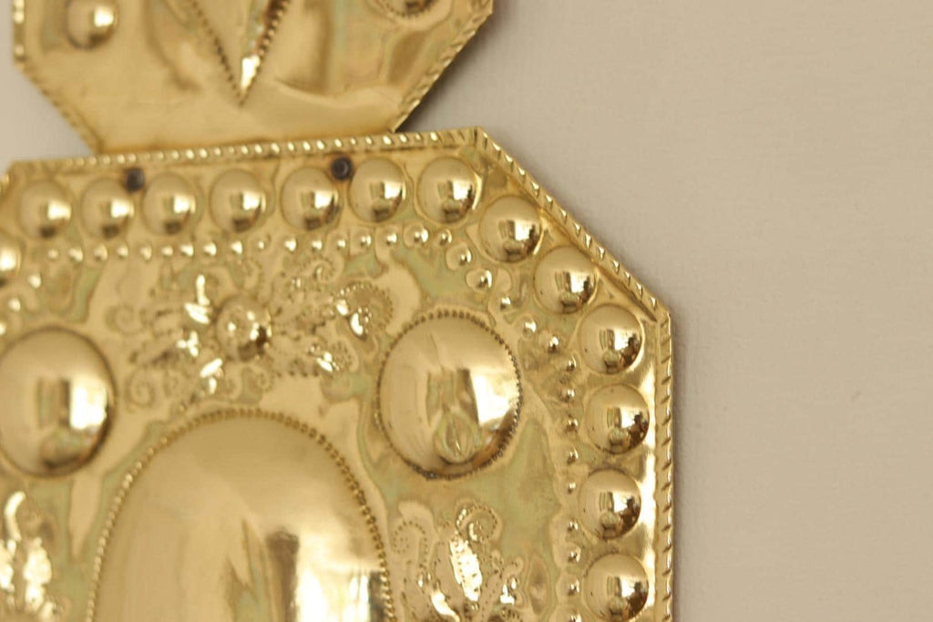 Large Baroque Style  Mid-Century Double Arms Brass Swedish Sconces