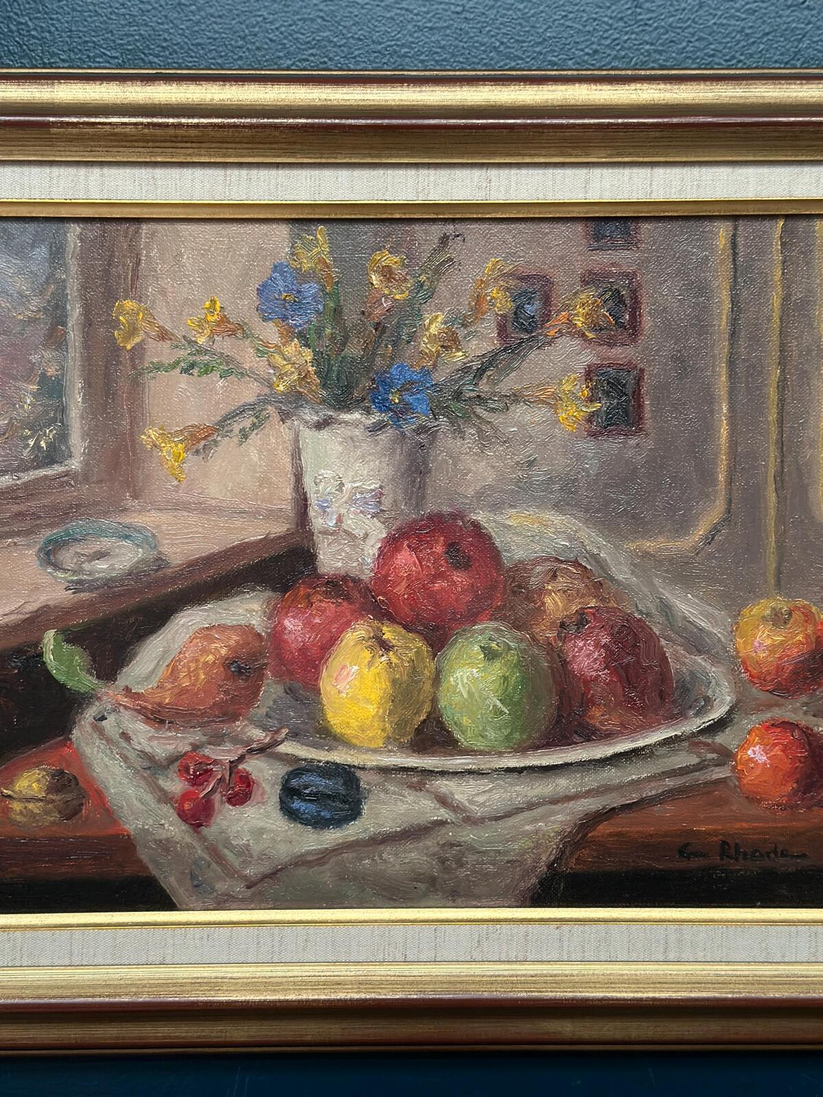 “Still Life with Vase and Fruits” by Christian Rhode